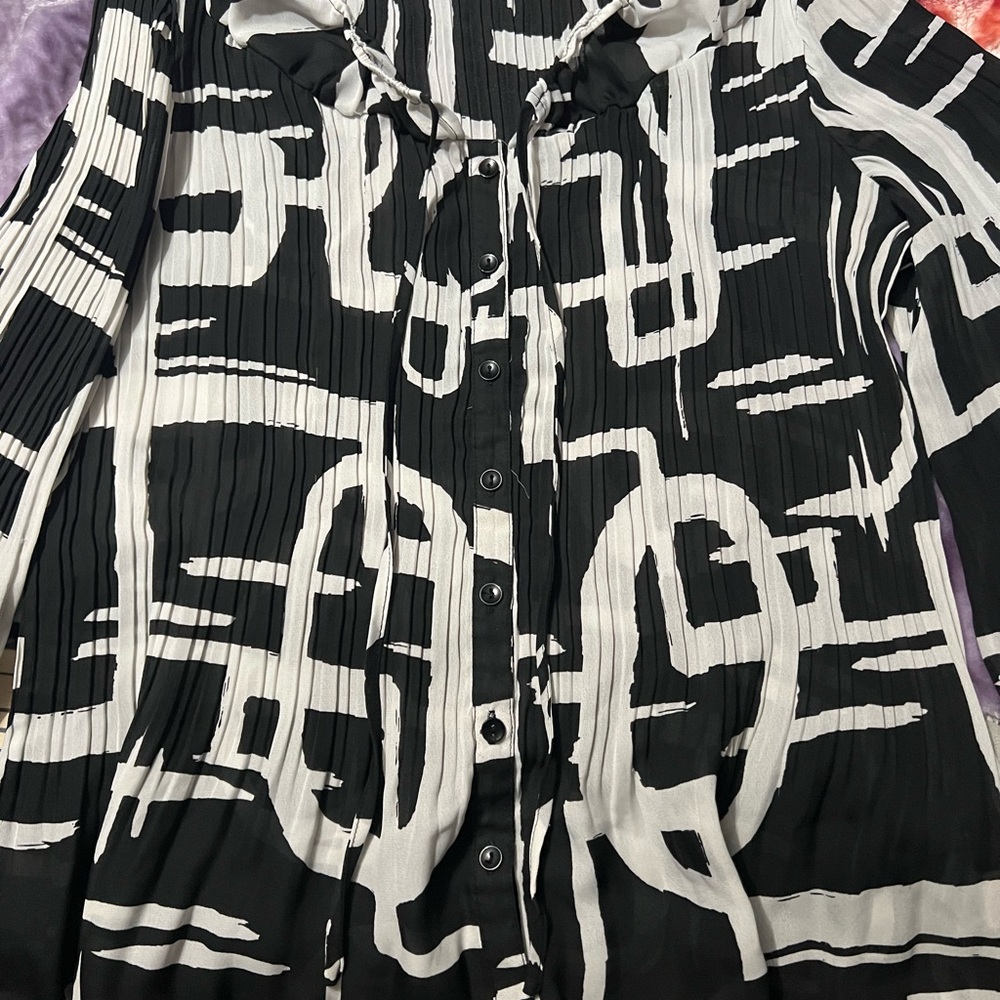 Signature by Larry Levine Zebra Print Blouse